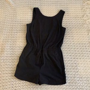 Athleta Crossback Shortie Romper, Black, size M